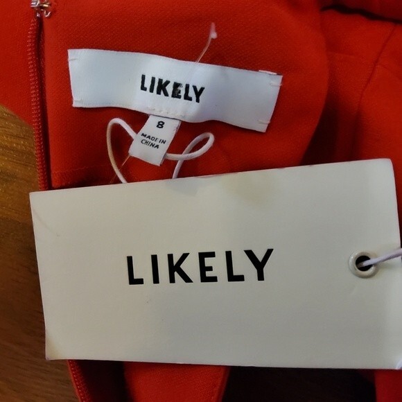 Likely Fit & Flare Sleeveless Mini Dress Size 8 Red - Picture 5 of 7